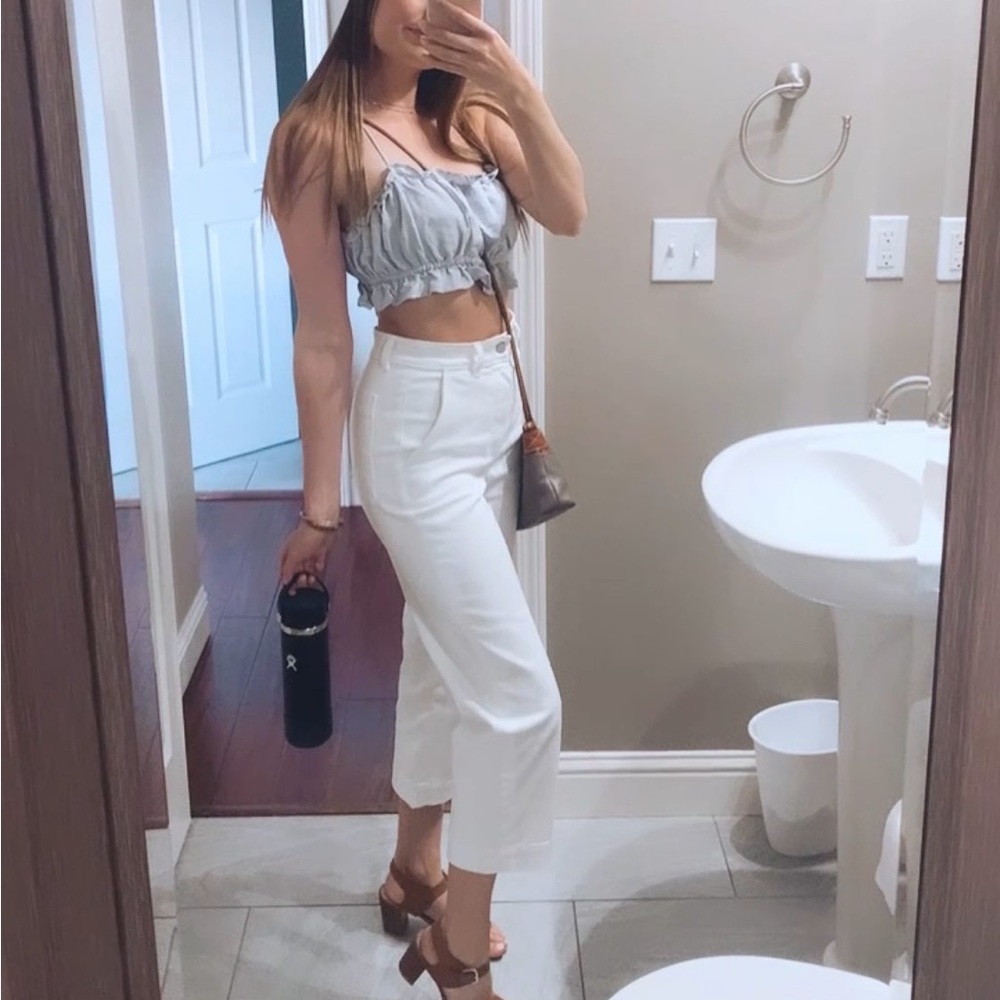 Everlane Cropped White Pants